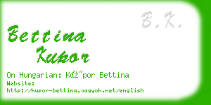 bettina kupor business card